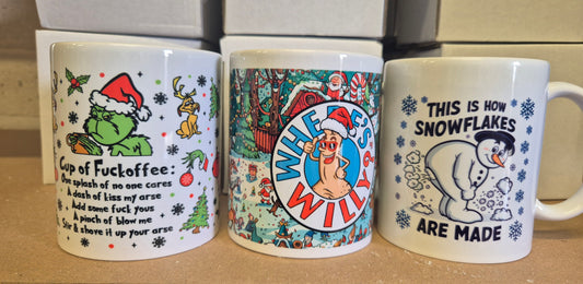 Fun Adult Christmas Slogan Mugs Cup with Gift Box