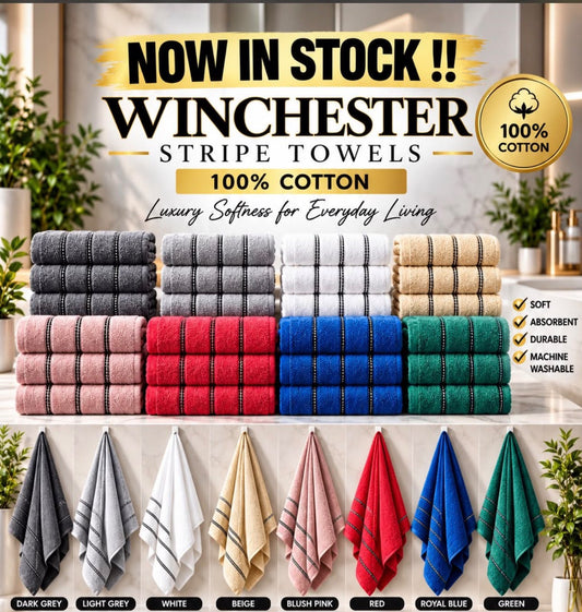 Winchester Luxury 3 Pack Hand Towels 8 Colours 100% Cotton