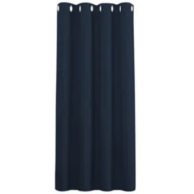 PONY DANCE Blackout Curtain for Boys' Bedroom - Eyelet Top Thermal Curtain for Energy Saving Living Room Window Decorative, Width 52-inch by Drop 54-inch,1 Panel, Navy Blue