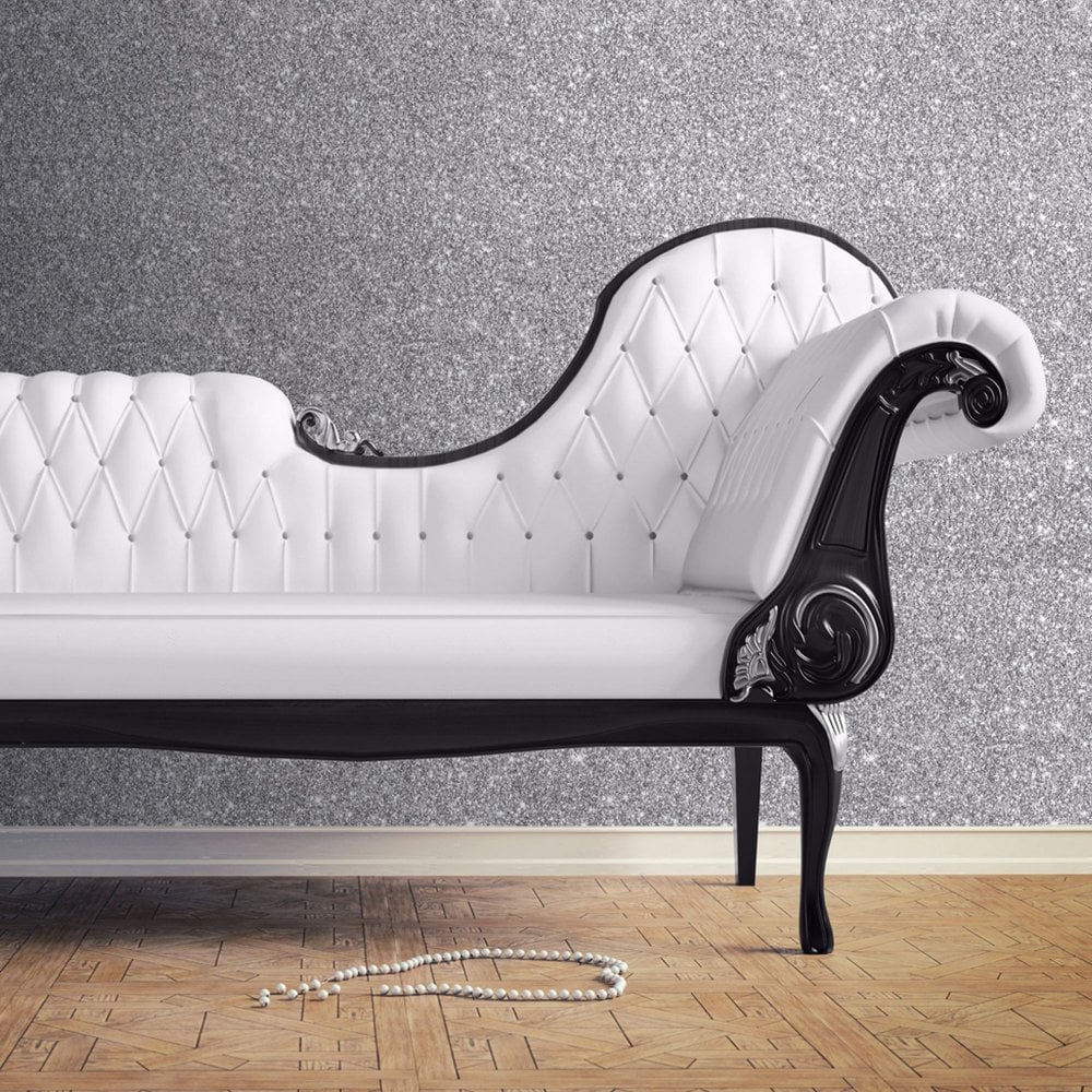 Couture Metallic Sparkle Silver Wallpaper by Fine Decor FD41587