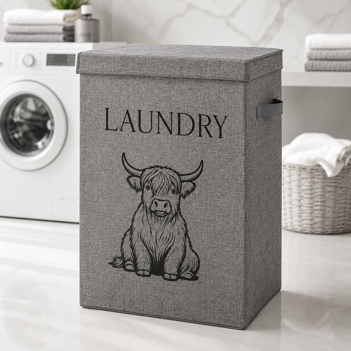 Highland Cow Laundry Basket