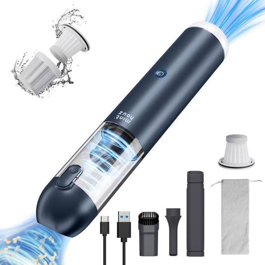 Minthouz Handheld Vacuum Cleaner 17000Pa, 120W Cordless Car Vacuum Rechargeable with Blower, 2-Speed Portable Wireless Mini Hand Held Vacuum Cleaner with LED/SOS Light for Car Home (Blue) Hoover