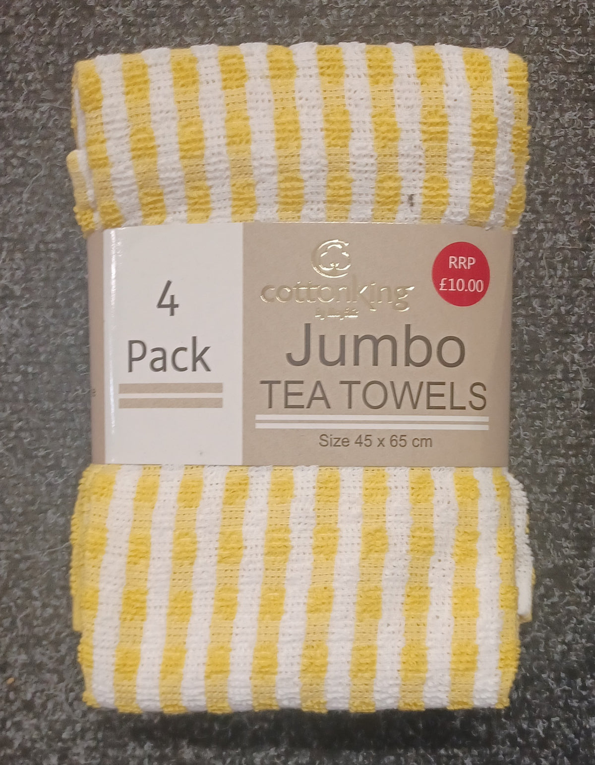 4 Pack CottonKing Jumbo Tea Towels