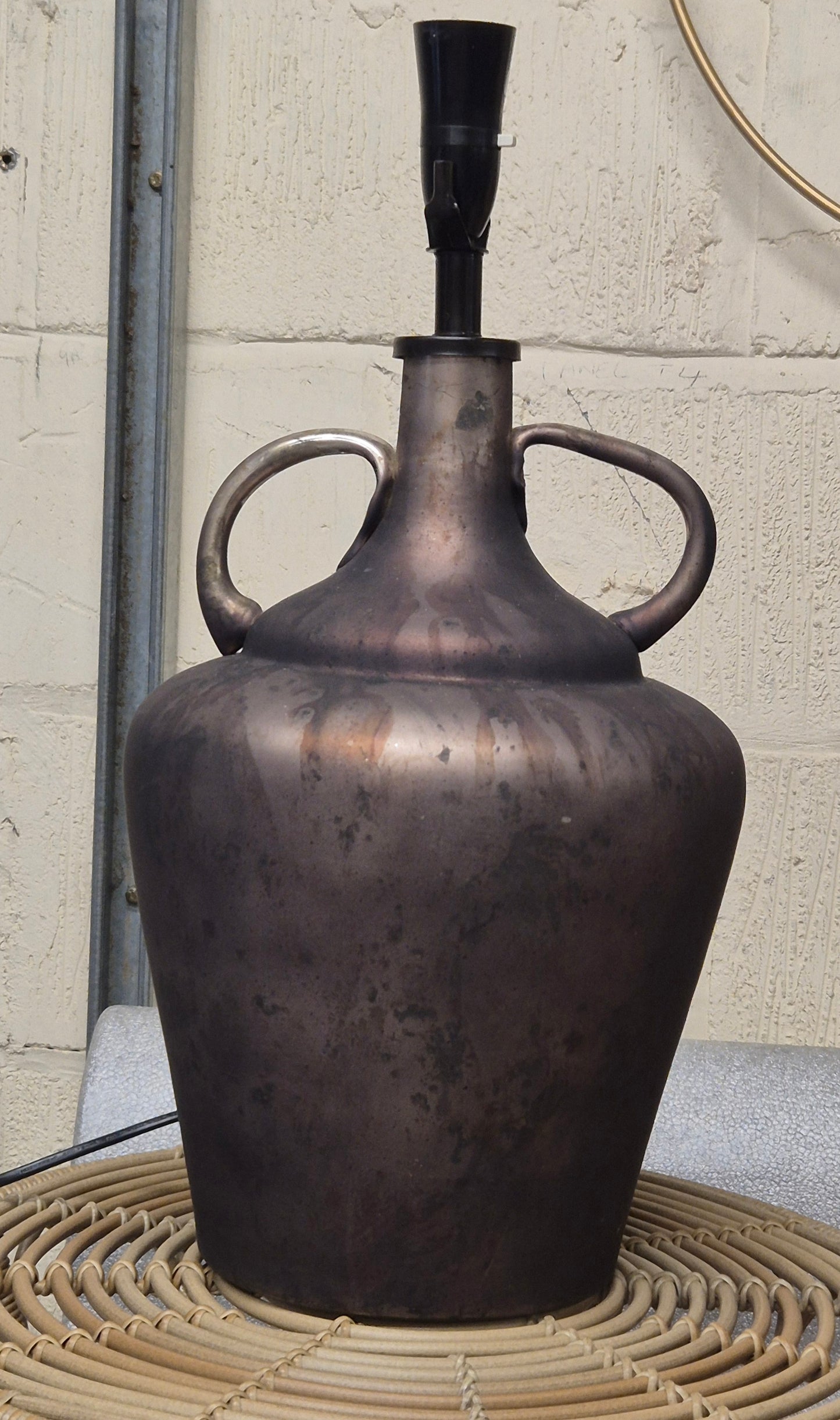 Large Earthenware Effect Lamp Base – Rustic Farmhouse Decor