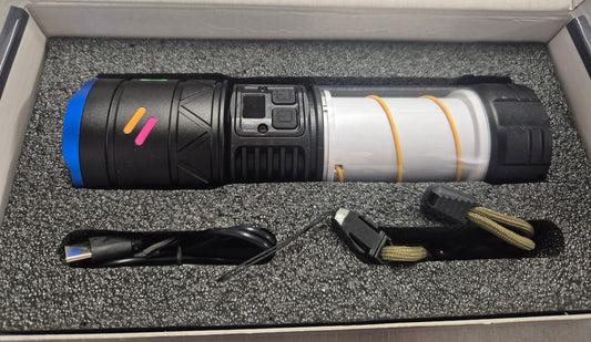 High Power Flashlight Multi-Functional, Rechargeable, Waterproof with Zoom Function and multi light modes Working voltage rang 2.7-4.2v torch