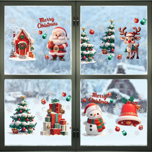 3D Christmas Window Stickers – Decorations, Double Sided Stickers