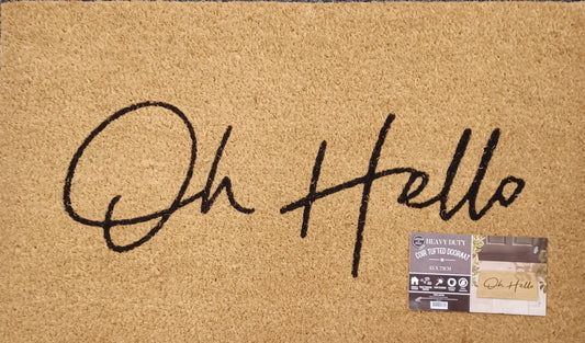 Oh Hello 45 x 75cm Heavy Duty Tufted Door Mat