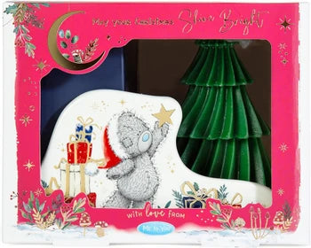 Me To You Tatty Teddy Candle Holder With Christmas Tree Candle
