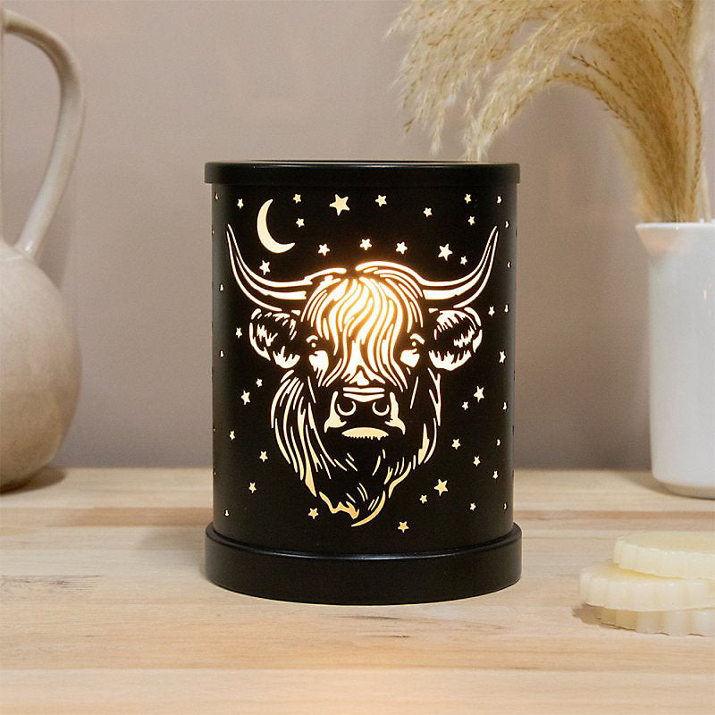 Desire Aroma Lamp Black Highland Cow Electric Wax Melt Oil Burner