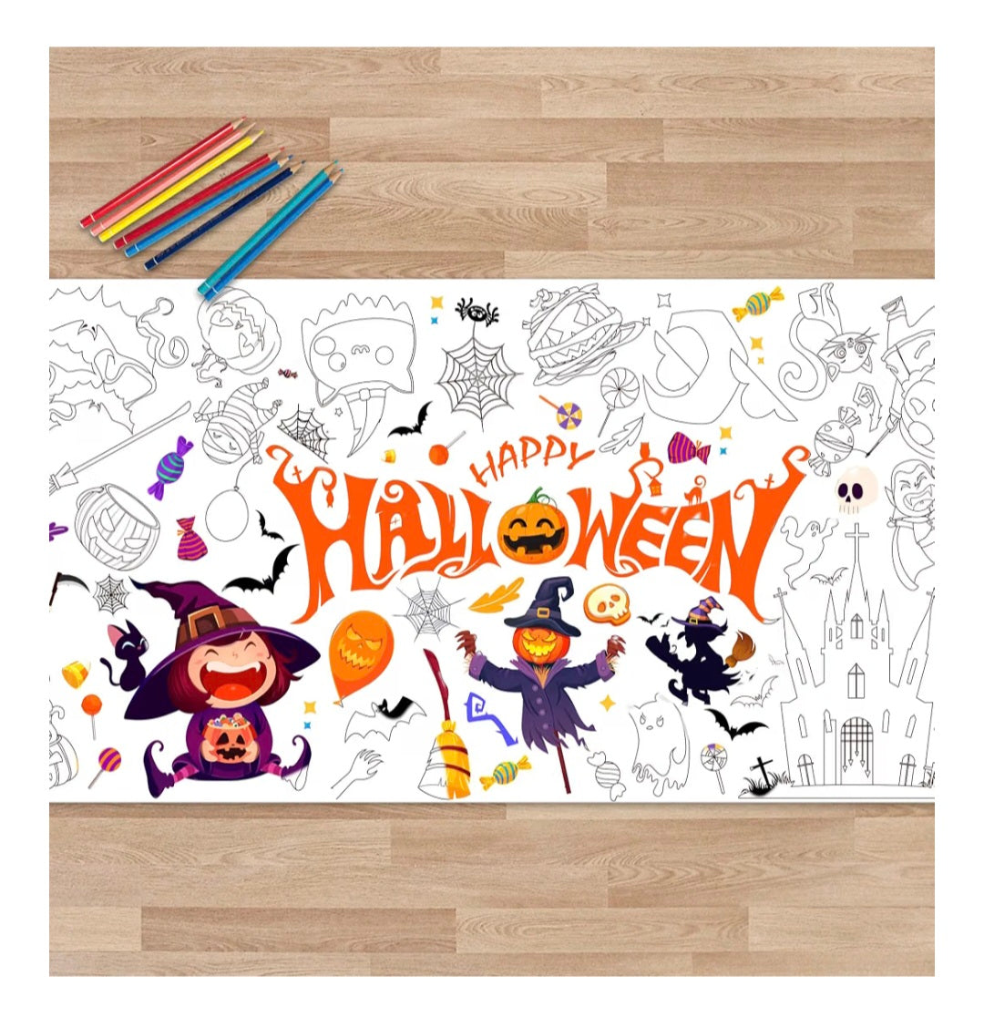 Halloween Giant Colouring Table Cloth, 31.5 * 71 Inches/80 * 180cm