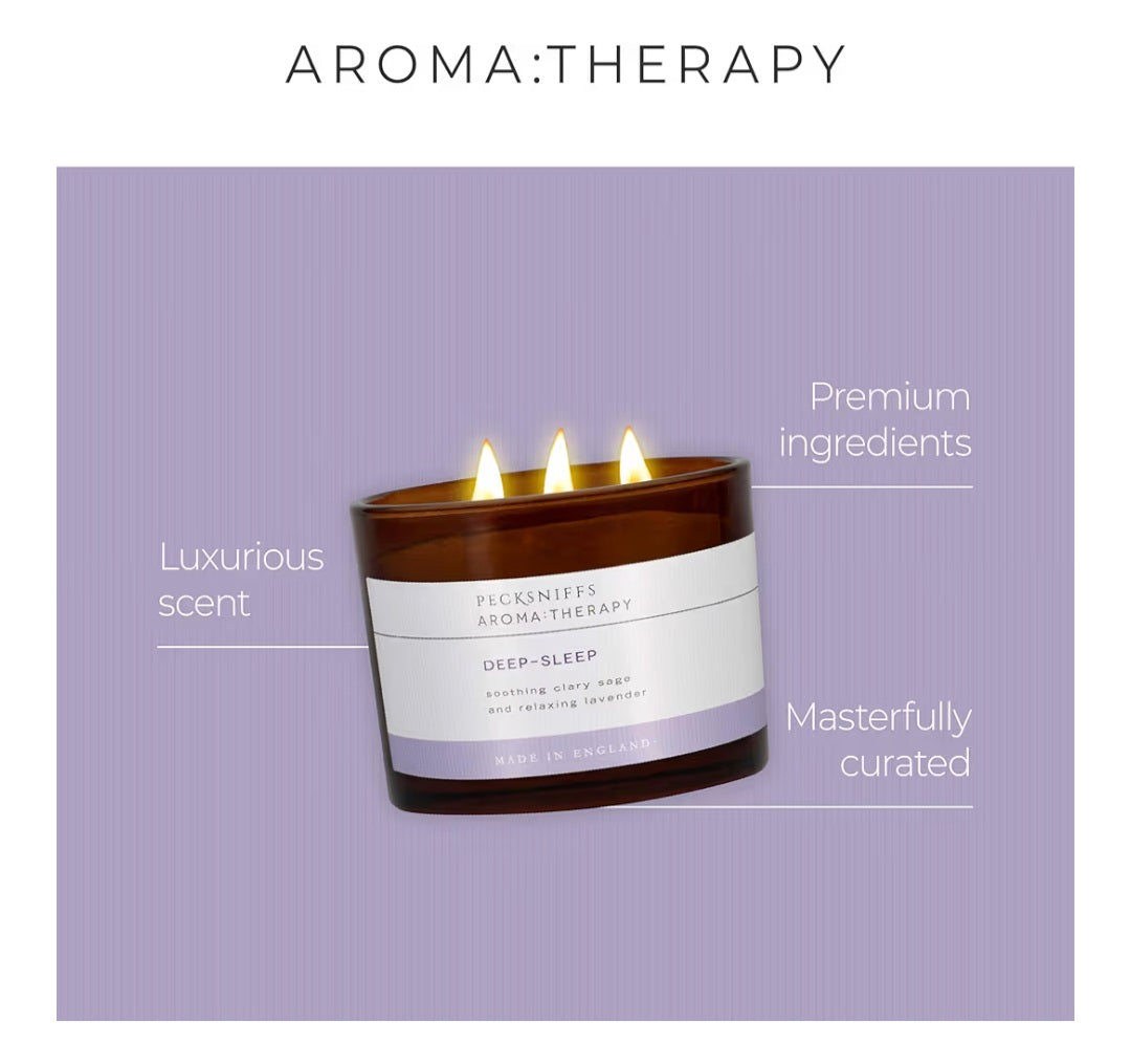 Pecksniff's Scented Candle, Deep-Sleep Lavender, 3 Wick 595g | Deep-Sleep Lavender Aromatherapy Candle, Long Burning, 3 Wick