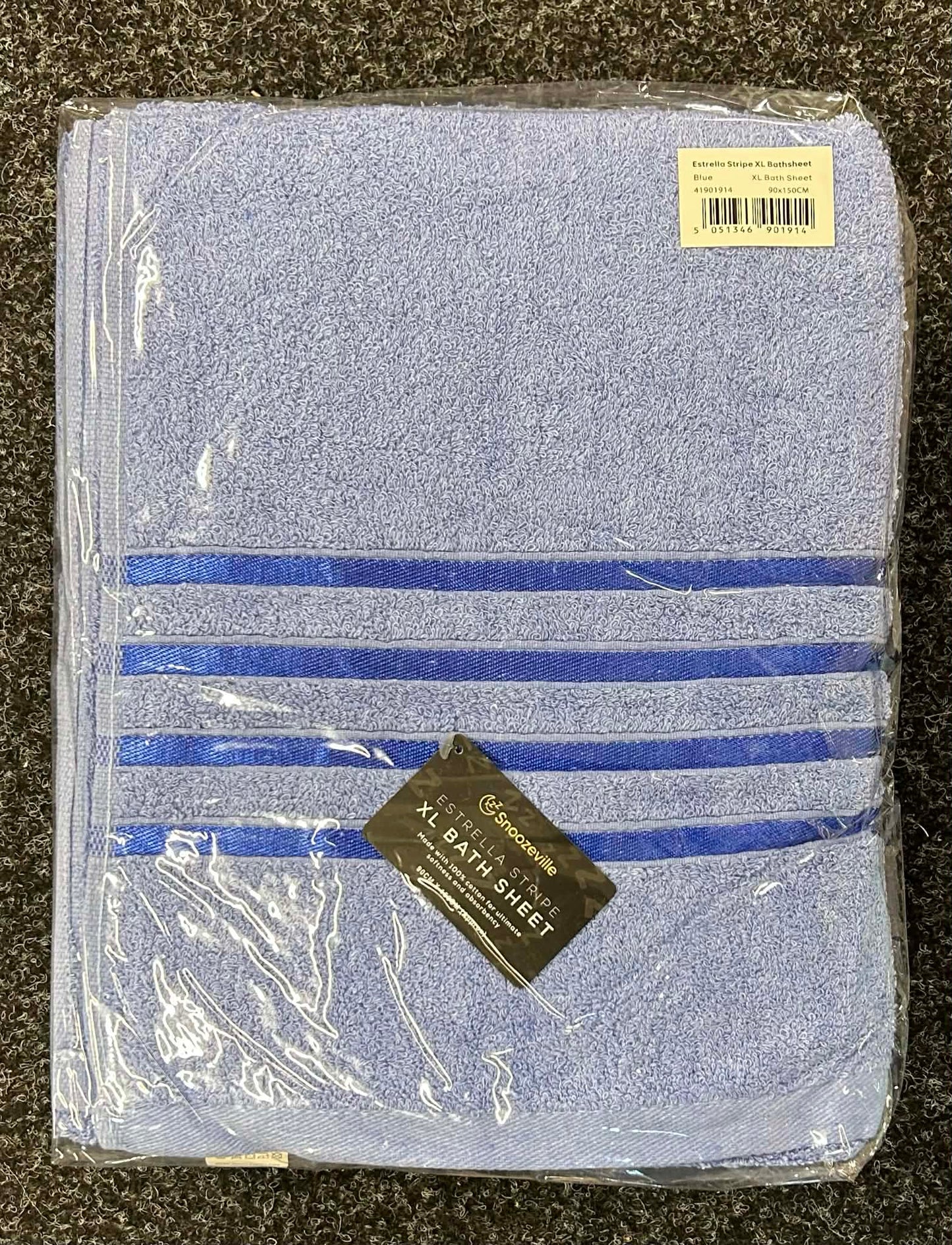 Striped Bath Sheet Towels 3 Pack 90x150cm Various Colours