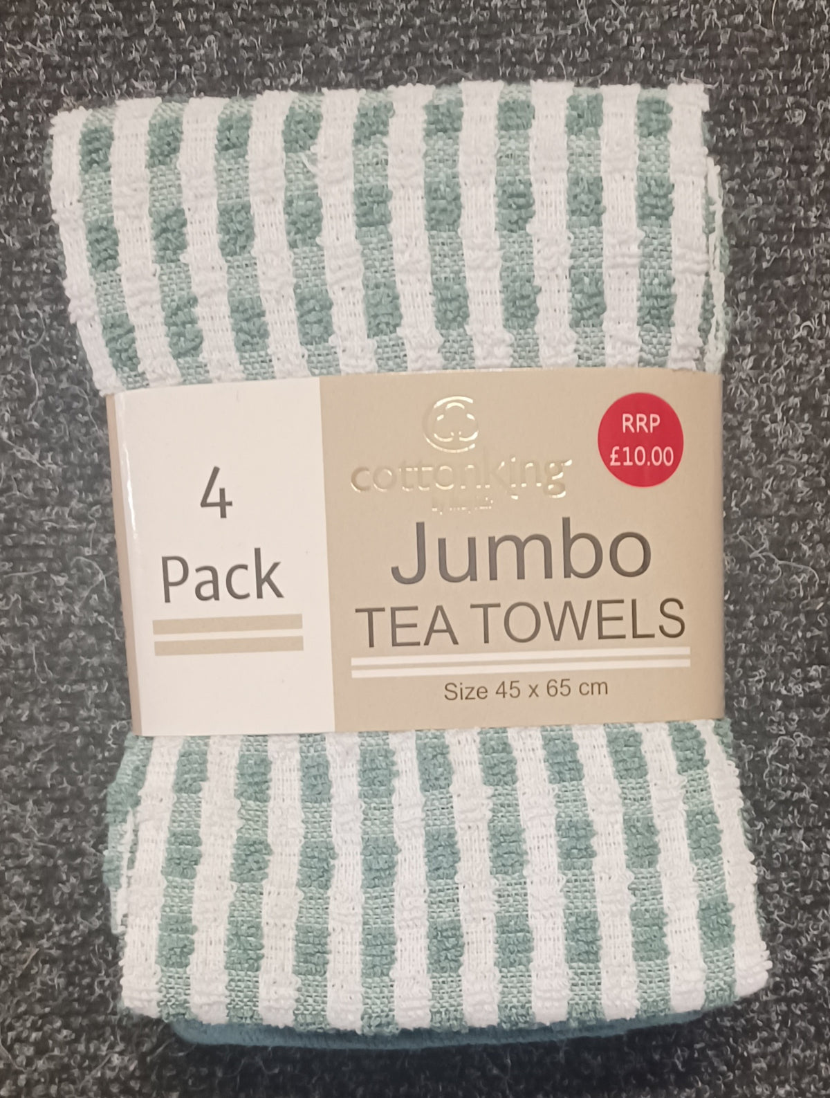 4 Pack CottonKing Jumbo Tea Towels