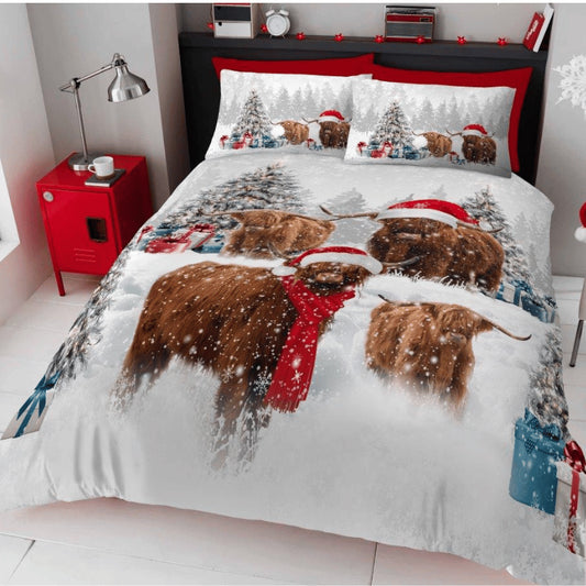 Christmas Duvet Set - Herbie The Highland Cow Single