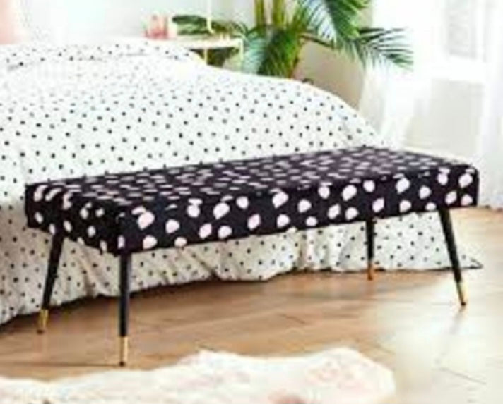 Sakura Floral Bedroom Bench Foot Stool Polka Dot Style