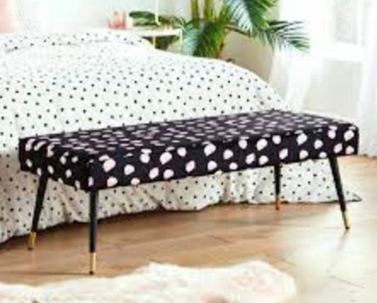Sakura Floral Bedroom Bench Foot Stool Polka Dot Style