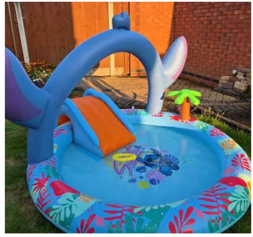 Disney Stitch Play Centre Inflatable Paddling Pool
Garden With Slide & Hoops 200 x 174 x 127cm approx.
