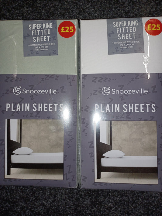 Snoozeville Super King Fitted Bed Sheet