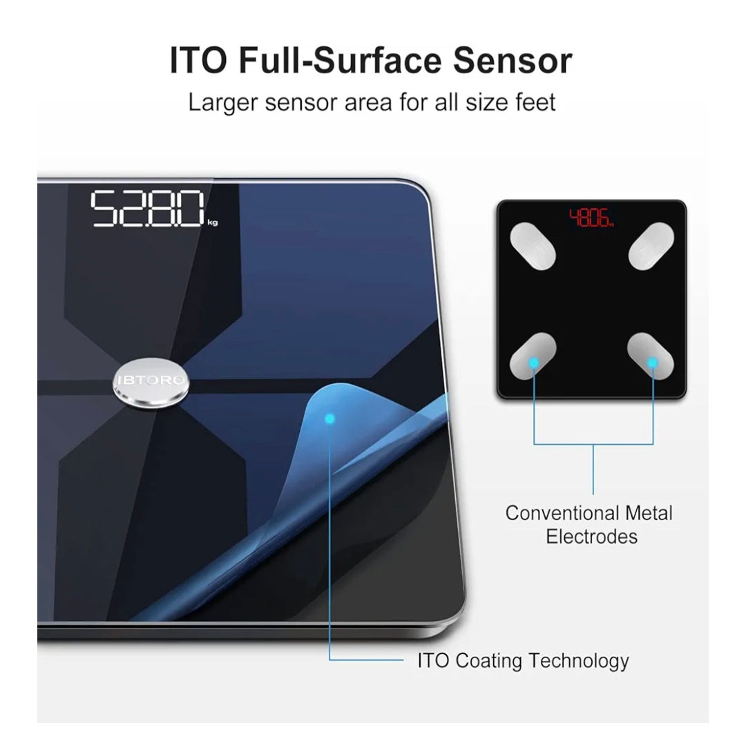 INSMART Body Fat Scales with ITO Coating Technology,Digital Weighing Bathroom Smart Scale Body Composition Monitor,Bluetooth Weighing Scales With Fitbit,Google Fit,Apple Health