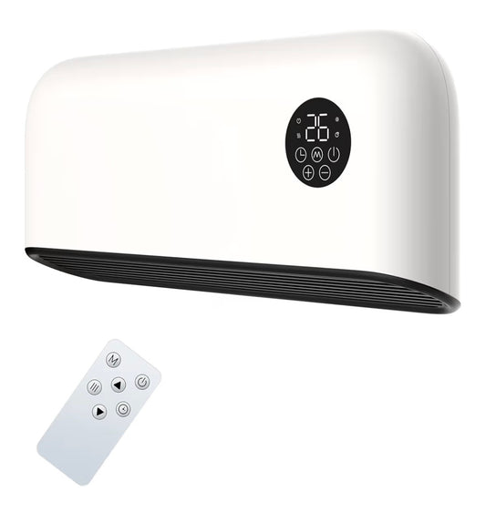 MYLEK Over Door Heater 2000W Wall Mounted Indoor Overdoor Hot Air Downflow Curtain - Fan - With Remote Control, PTC, (White) (MYOD606WH)