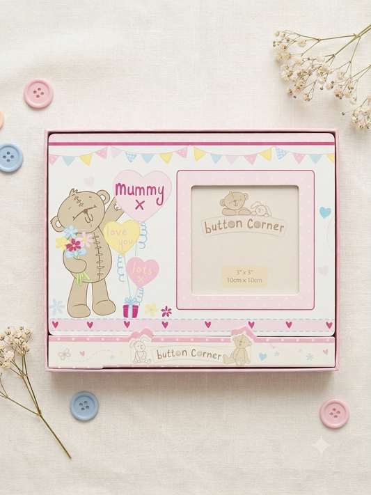 Button Corner Mummy I Love You Lots Picture Frame 3"x3"/10cm x 10cm