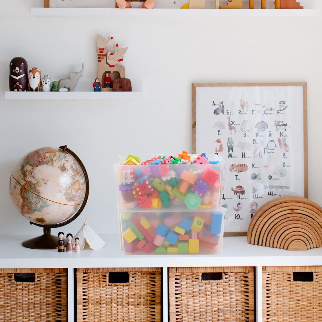 Plastic Stackable Storage Bins 6-Pack Fridge & Home Organiser Boxes Stackable – Clear