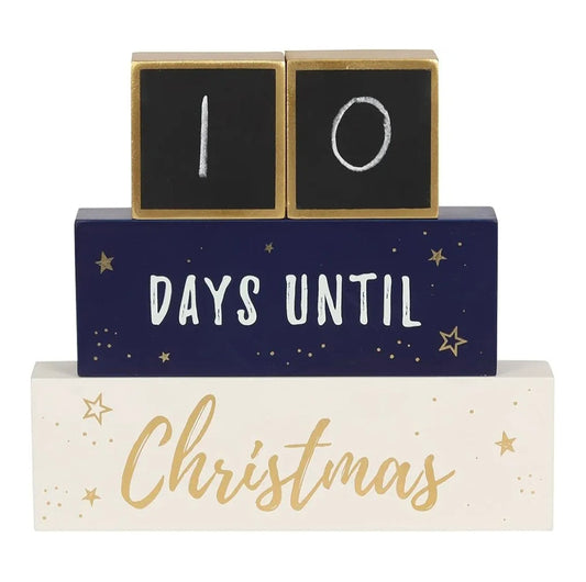 Countdown Until Christmas Stacking Blocks, Perfect for Tables and Shelves, Blocks Display Countdown Calendar to Xmas, Tabletop Ornaments for Home and Office Decorations