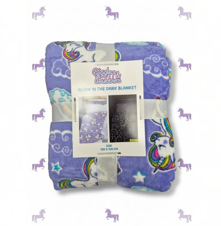 Glow In The Dark Lilac Unicorn Blanket