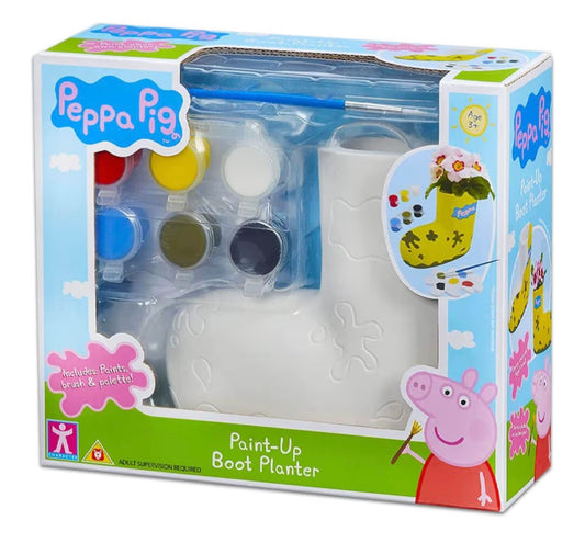 Peppa Pig Paint Up Boot Planter, preschool creative toy, paint up plaster peppa pig boot, gift for 3-5 year old