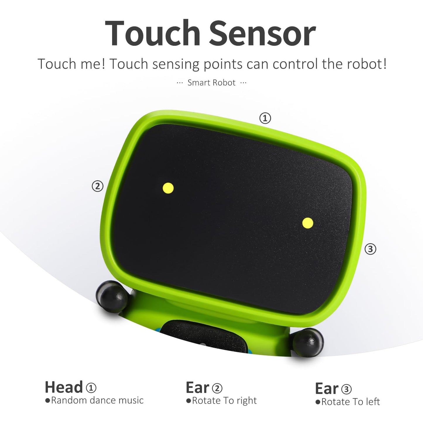 Interactive Smart Robot Toy for Kids with Voice Control, Touch Sensor, Dance, Sing & Record Functions 2 colours