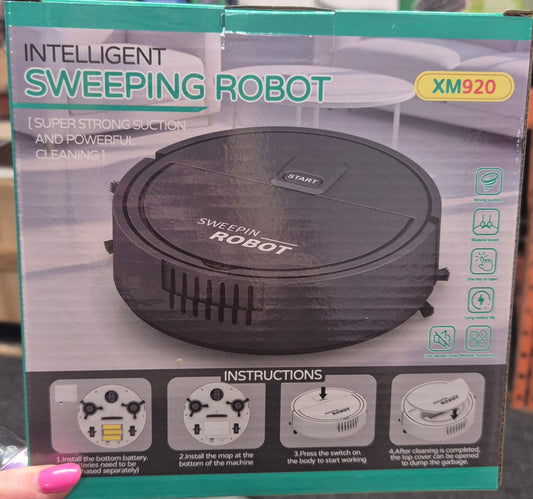 Mini Robot Hoover Battery Operated Black or White