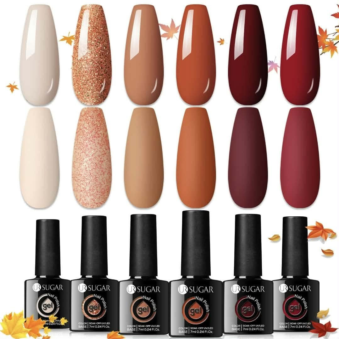 Set of 6 UR Sugar Autumn Winter Gel Nail Varnish Polish