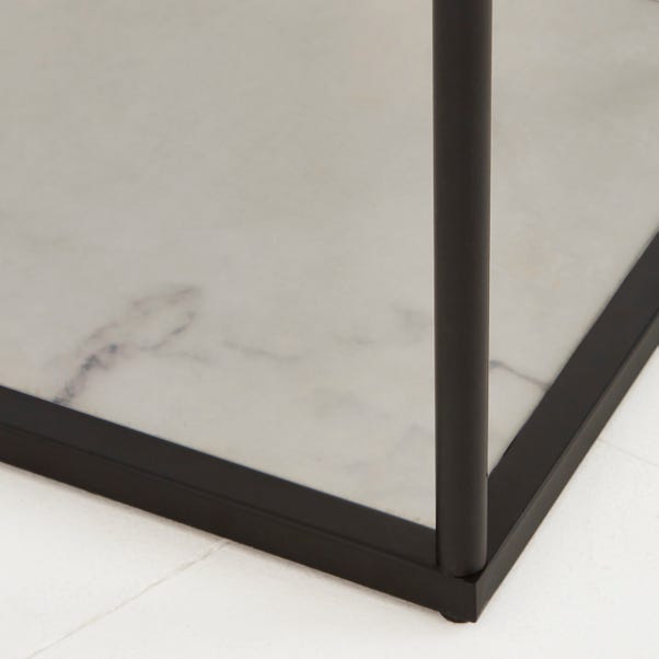 Aiko Black and Faux Marble Midi Shelved Floor Lamp