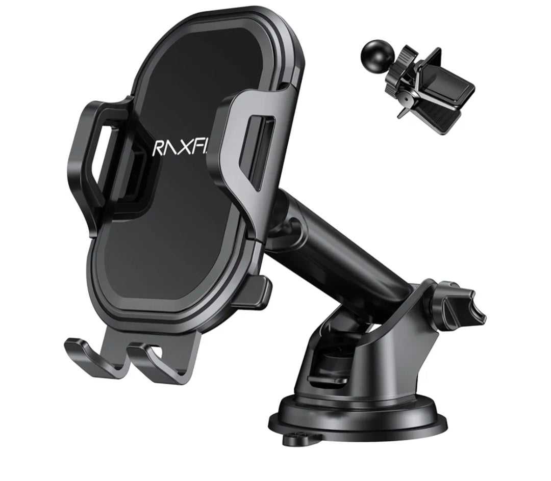 RAXFLY Car Phone Holder 3-in-1 Universal Suction Cup and Ventilation, Car Phone Holder Dashboard, Smartphone