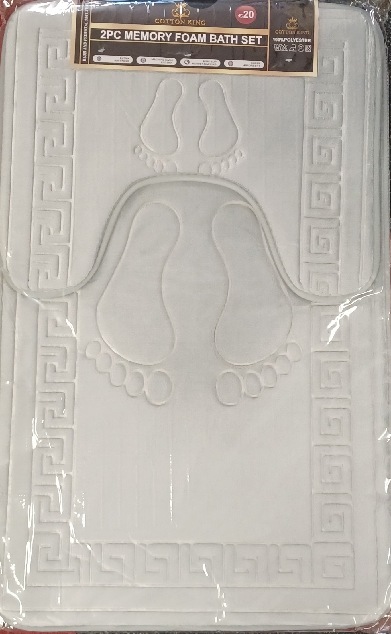 2PC Memory Foam Bath Mat Set