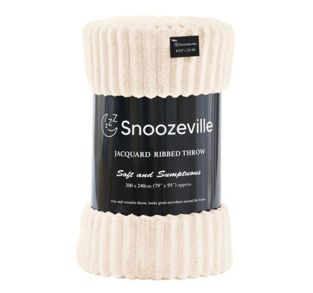 Supersoft King Size Ribbed Blanket Throw 200x240cm 3 colours