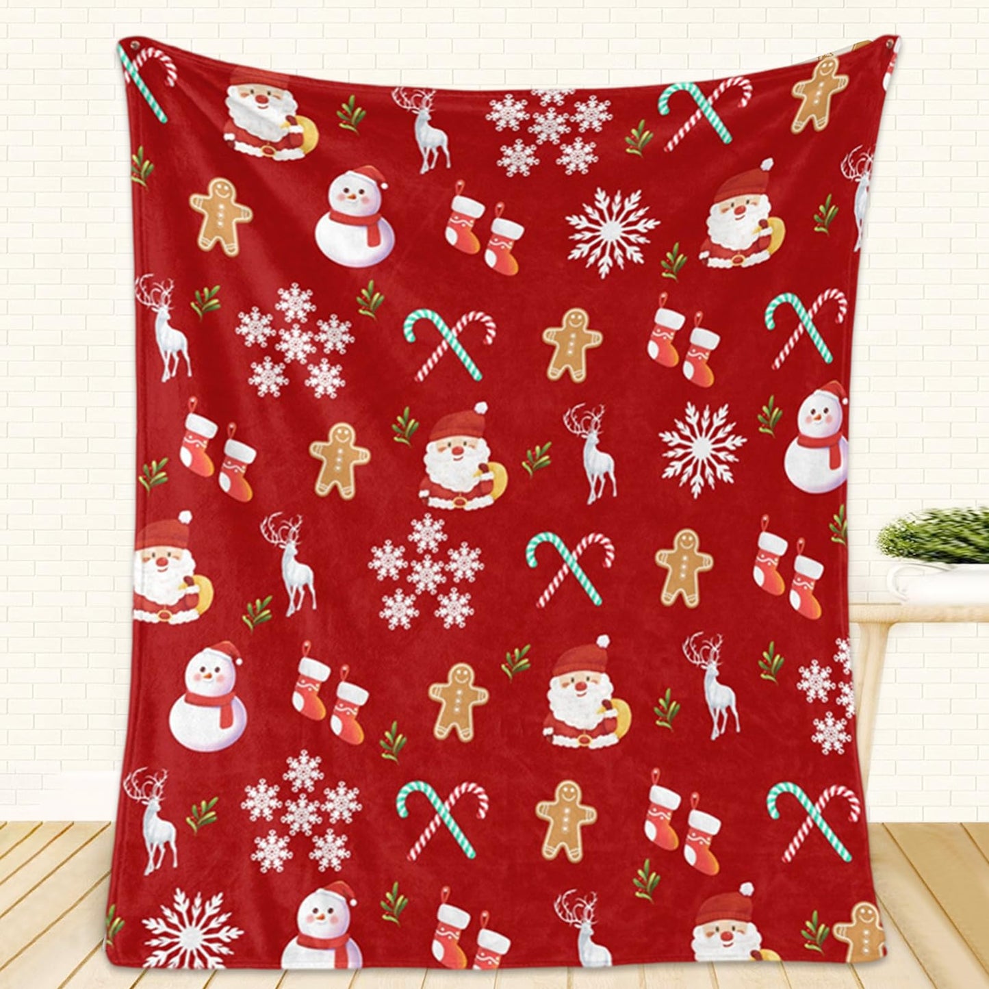 Soft Christmas Festive Candy Cane Blanket 130x150CM
