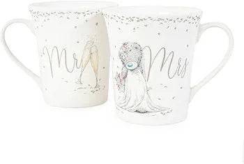 Me to You Tatty Teddy Mr & Mrs Double Mug Gift Set - Official Wedding Collection, White