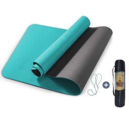 TPE Non-Slip Yoga Mat Eco-Friendly Anti-Tear Pilates Fitness with Carry Strap – 1/4in