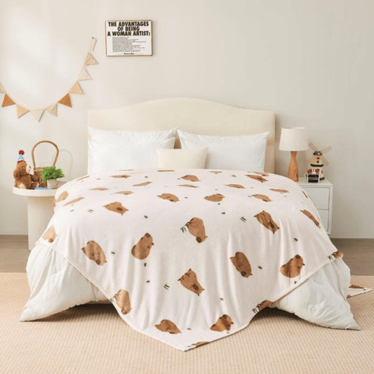 Capybara 230x230cm Super King Fleece Throw