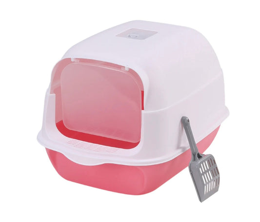 Detachable Cat Litter Box Pink & White