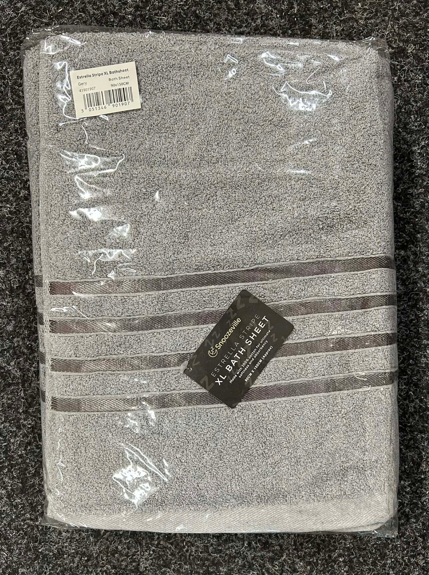 Striped Bath Sheet Towels 3 Pack 90x150cm Various Colours