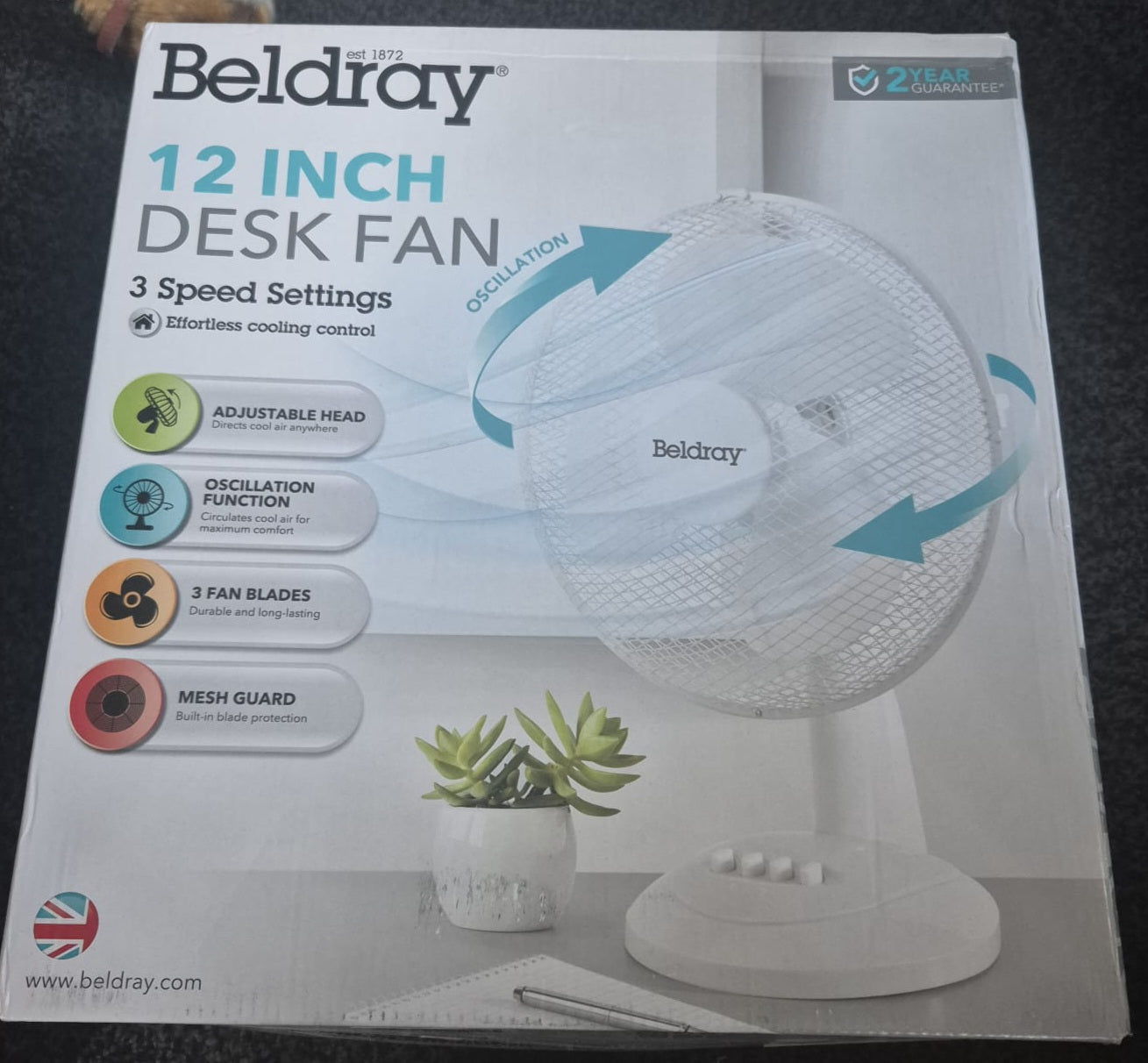 Beldray 12inch Desk Fan