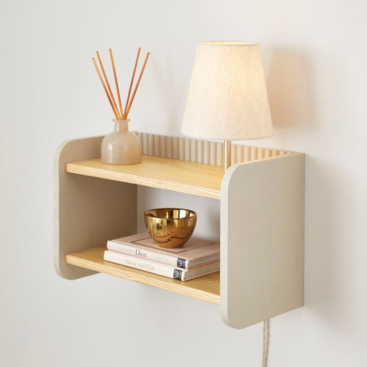 Georgi Ribbed Shelved Wall Light Dunelm