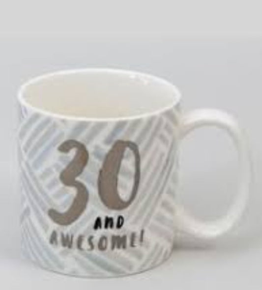 30 And Awesome Mug. In Box