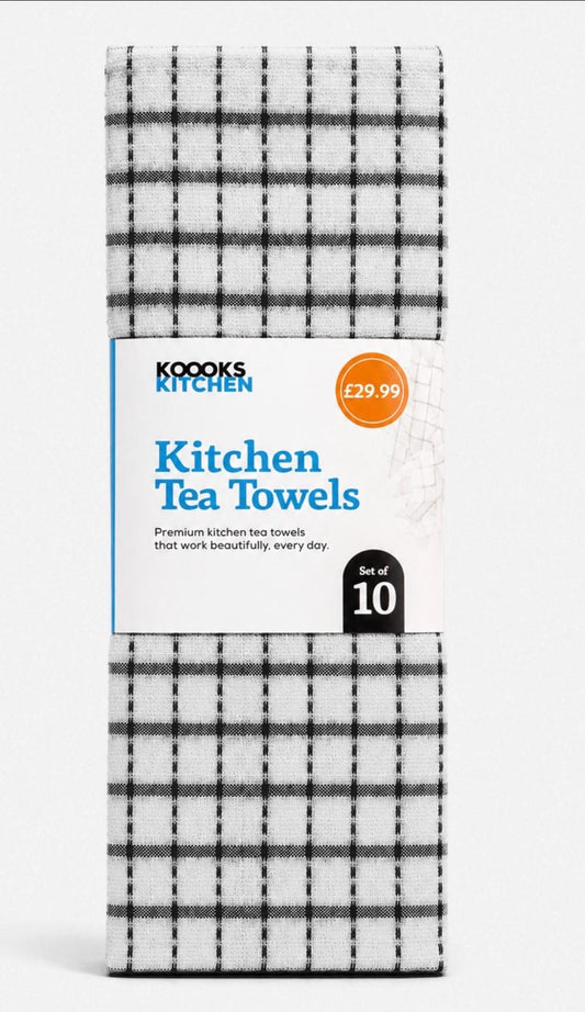 10 Pack Tea Towel 6 Assorted Colours