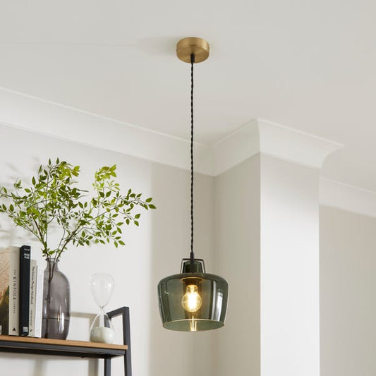Auburn Modern Adjustable Ceiling Light Bottle Green Dunelm