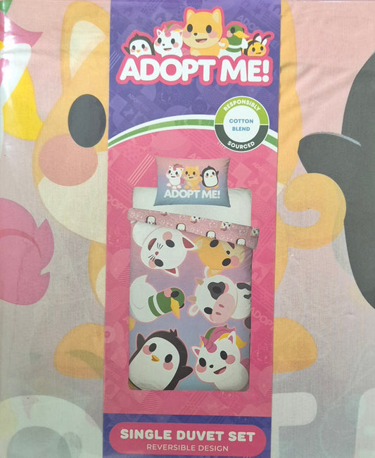 Adopt Me Reversible Single Duvet Set