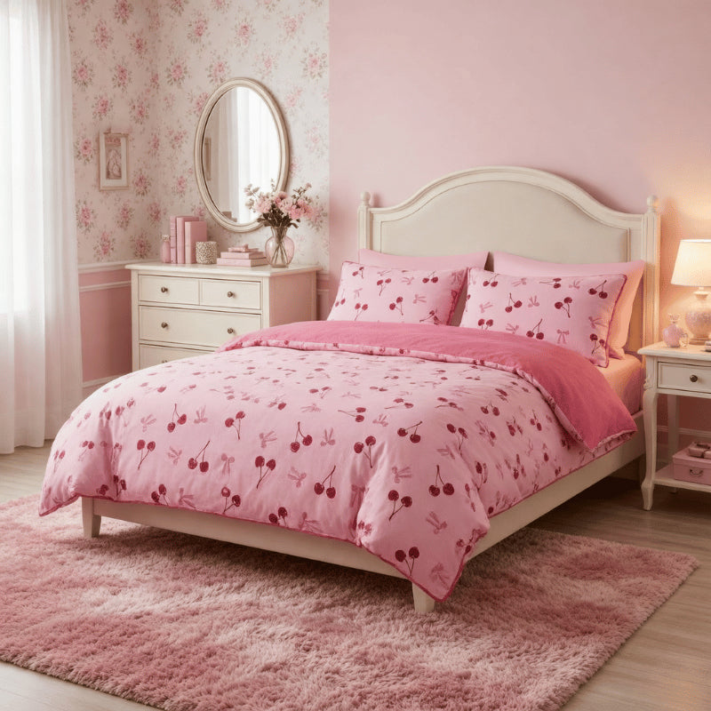 Cherries & Bows Duvet Set Single, Double, King