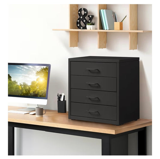HollyHOME Desktop Drawers Filing Cabinet with 4 Drawers, Organizer Vertical File Cabinets for A4 Letter Size Metal Storage Drawer for Home Office Self-assemble 2 colours